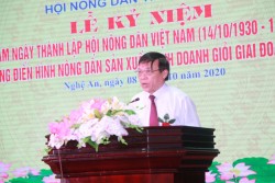 Diễn văn kỷ niệm 90 năm ngày thành lập Hội Nông dân Việt Nam, biểu dương nông dân sản xuất kinh doanh giỏi, giai đoạn 2016 - 2020